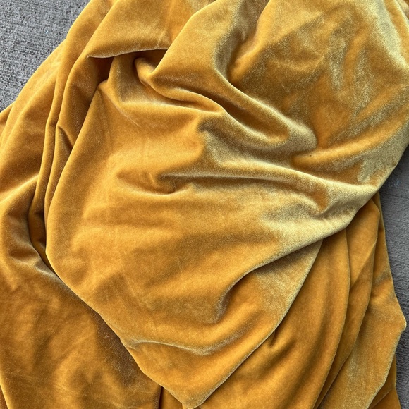 Polo Ralph Lauren gold yellow velvet one shoulder velvet dress midi cocktail NWT - Picture 4 of 11